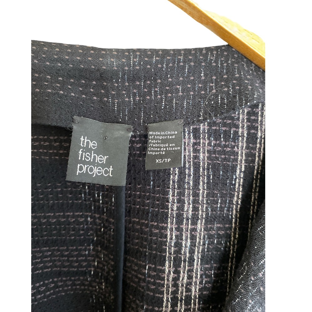 The Fisher Project Eileen Fisher Organic Cotton Open Front Stripe Jacket XS S - Picture 3 of 9